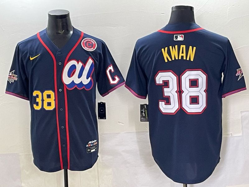 Men 2025 Cleveland Indians #38 Kwan Drak Blue All star Nike MLB Jersey style 6->cleveland indians->MLB Jersey